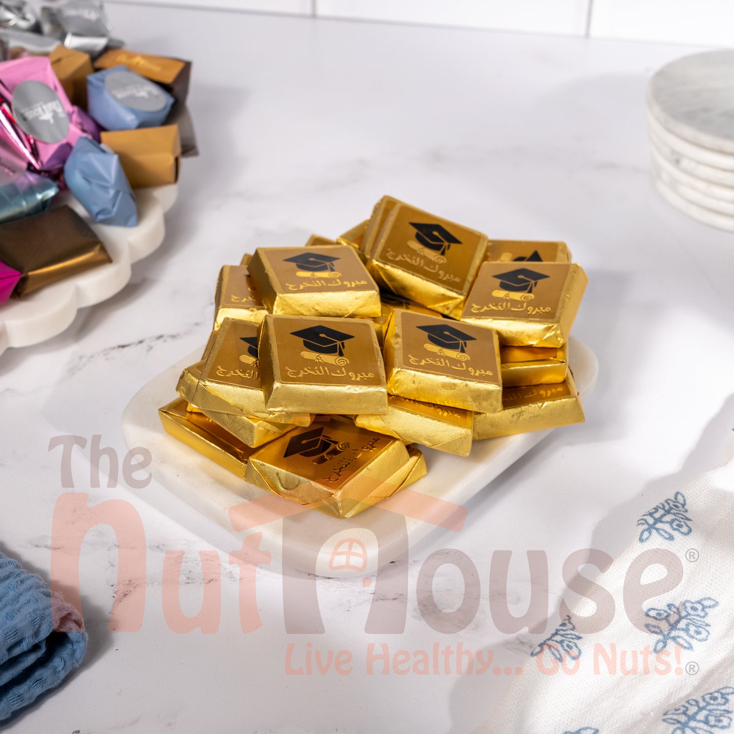 Gold Graduation Chocolate Crushed Nuts & Hazelnut Cream