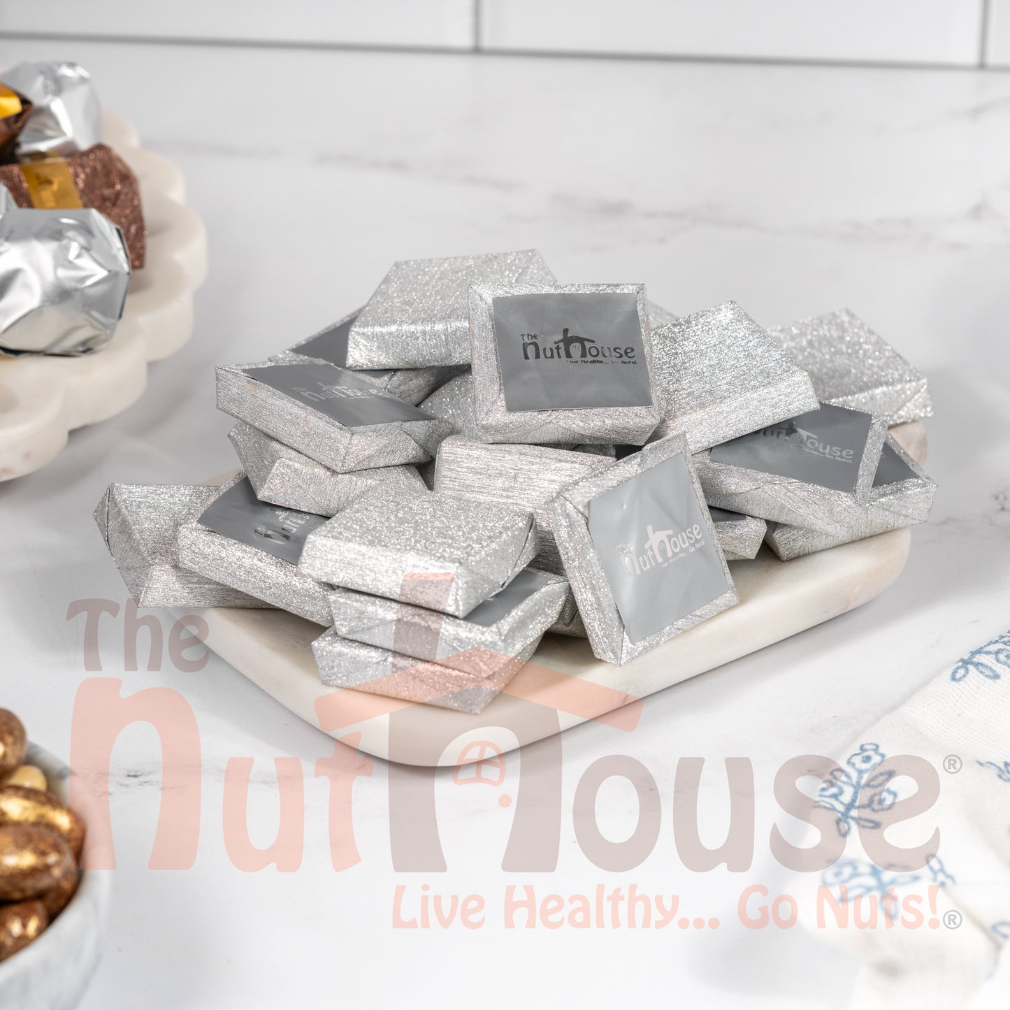 Chocolate Covered Crushed Nuts with Hazelnut Cream - SILVER