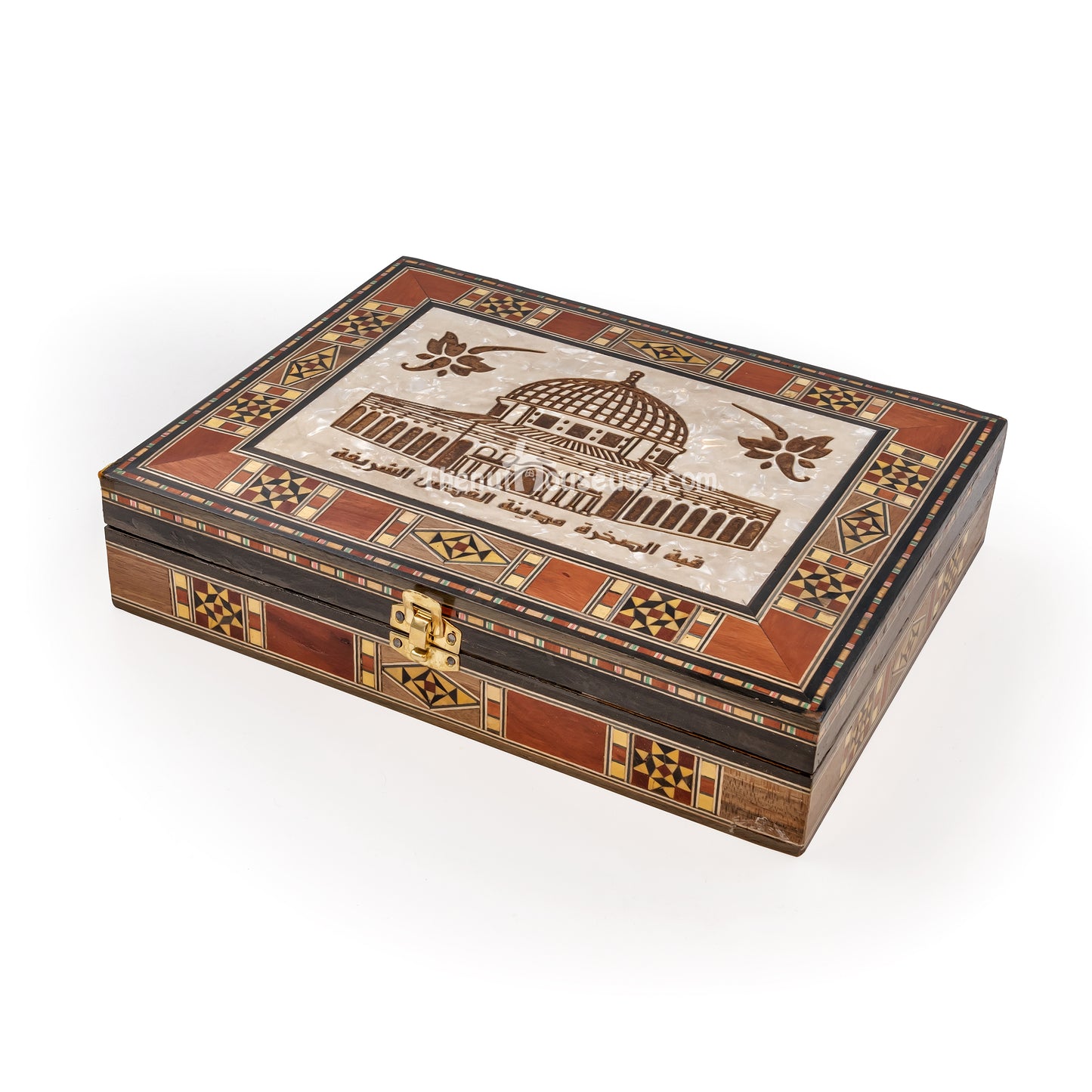 AL AQSA HANDCRAFTED SYRIAN WOODEN, MOSAIC BOX (0401) - The Nut House