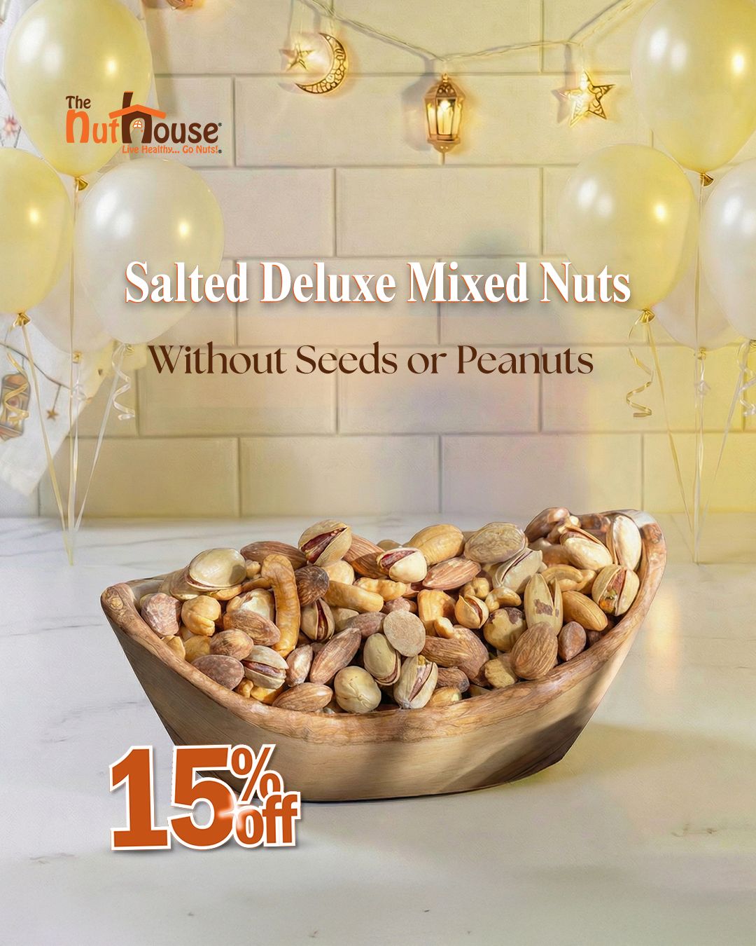 Salted Deluxe Mixed Nuts Without Seeds or Peanuts