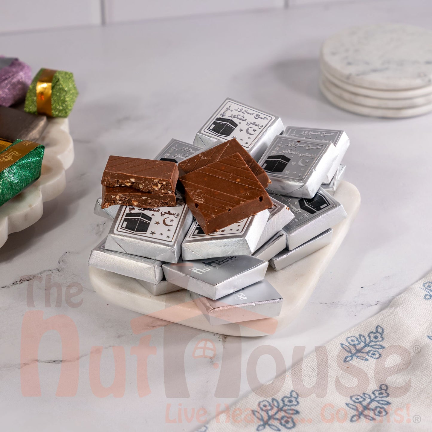 Silver Hajj Chocolate Covered Crushed Nuts With Hazelnut Cream