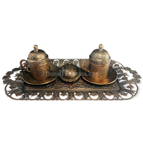 Bronze Turkish Coffee set 2pc 24045