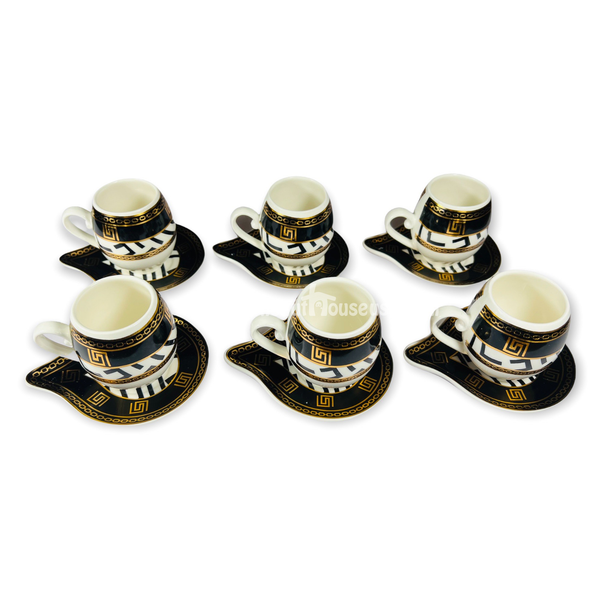 Designer black Turkish Coffee set 6pc(E1)