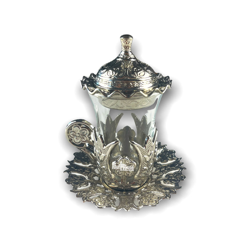 Silver Turkish Tea set 2pc