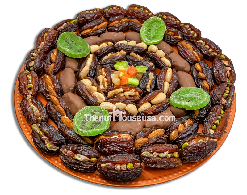 Stuffed dates with chocolate gift Platter