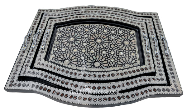 Egyptian handmade serving tray set 90016