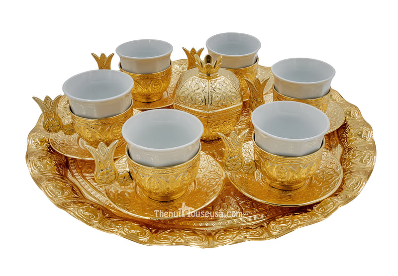 Gold Turkish Coffee set 24016