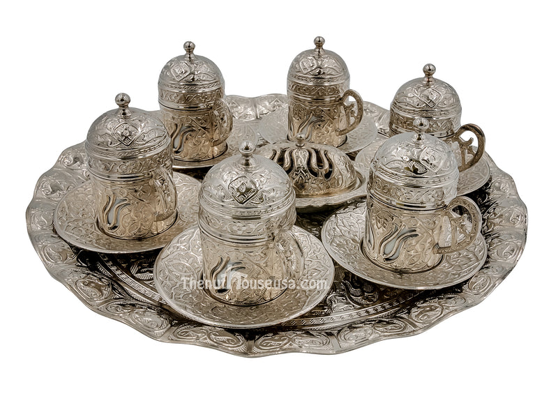 Silver Turkish Coffee set 24023