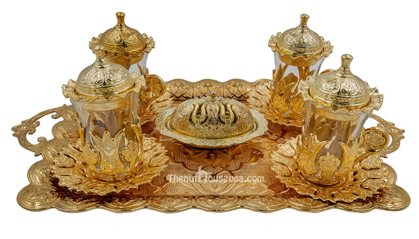 Gold Turkish Tea set 24037