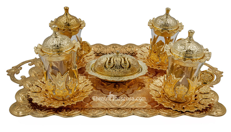 Gold Turkish Tea set 24037