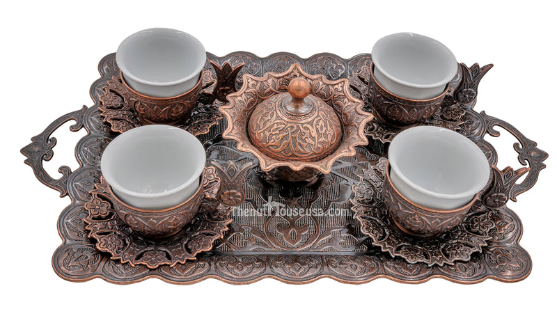 Copper Turkish Coffee set 24038