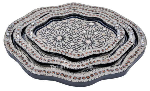 Egyptian handmade serving tray set 90015