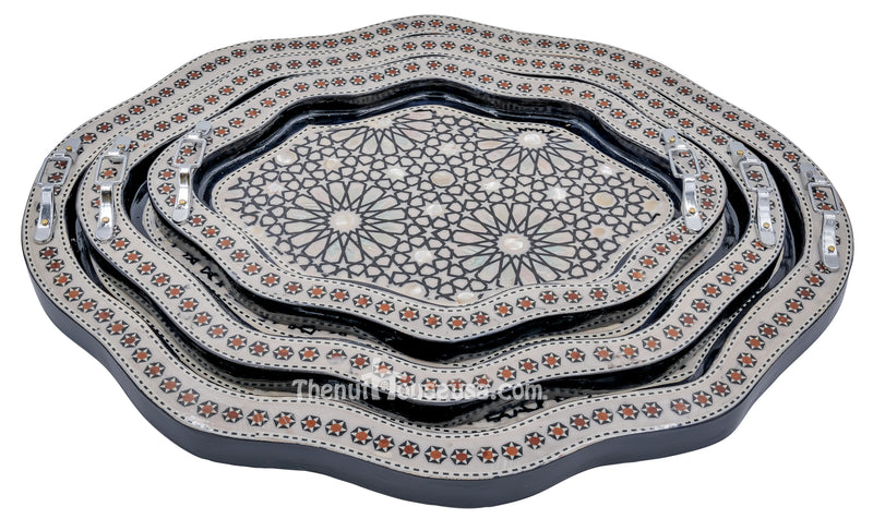 Egyptian handmade serving tray set 90015