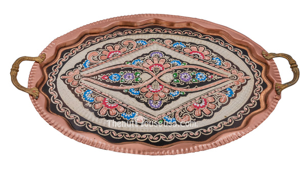 Turkish Handmade Copper Serving Tray 80015